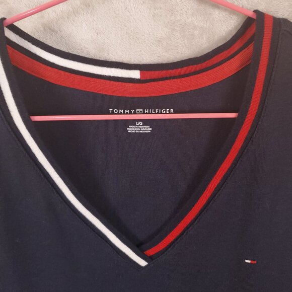 Tommy Hilfiger Navy Blue Sleeveless Dress V neck, Women's size L - Picture 4 of 9